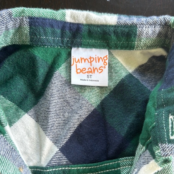 Jumping Beans Green and Blue Plaid Button Down Shirt - Picture 2 of 2